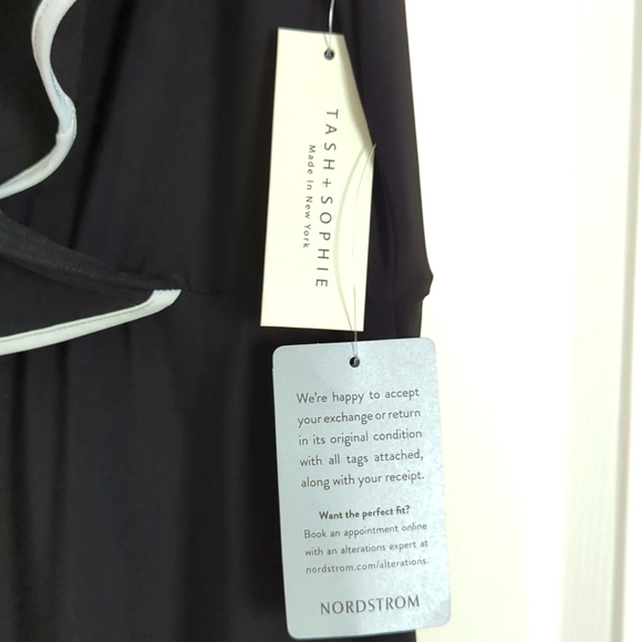 TASH + Sophie Ruffle Piped Trim Dress, Size XL, Black - Picture 3 of 11